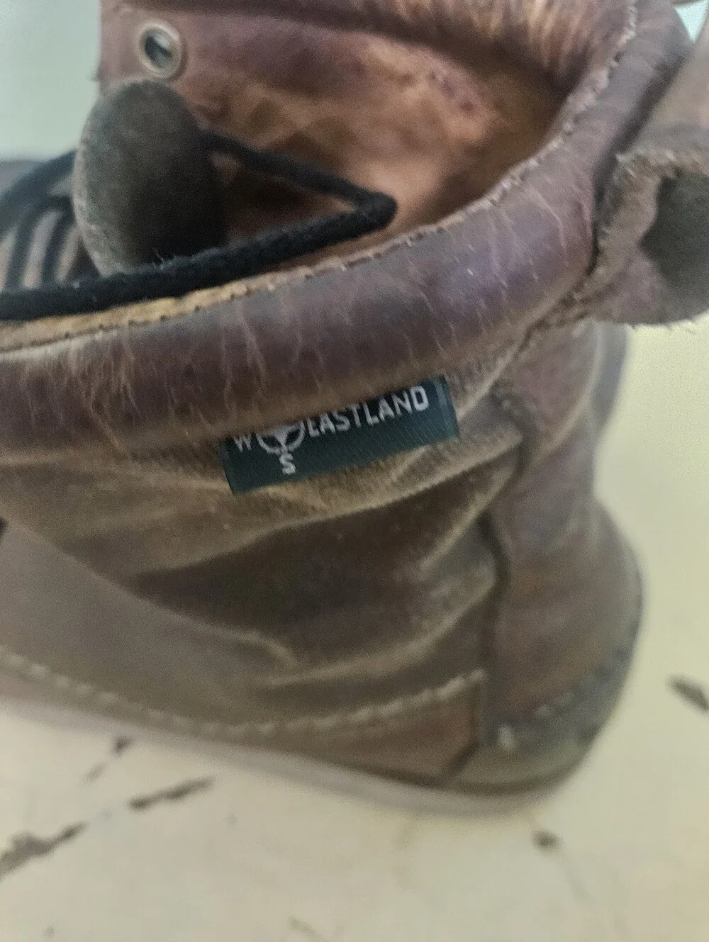 Eastland Sherman Brown Leather & Canvas Lace-Up Moccasin Wedge Boots